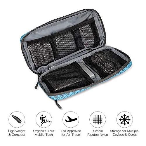  [아마존베스트]Hynes Eagle Cord Organizer Small Electronics Case Gadget Pouch Phone Accessories Storage Bag Turquoise