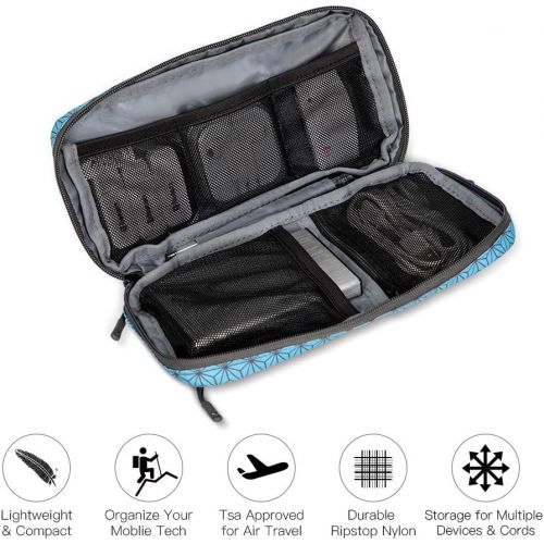  [아마존베스트]Hynes Eagle Cord Organizer Small Electronics Case Gadget Pouch Phone Accessories Storage Bag Turquoise