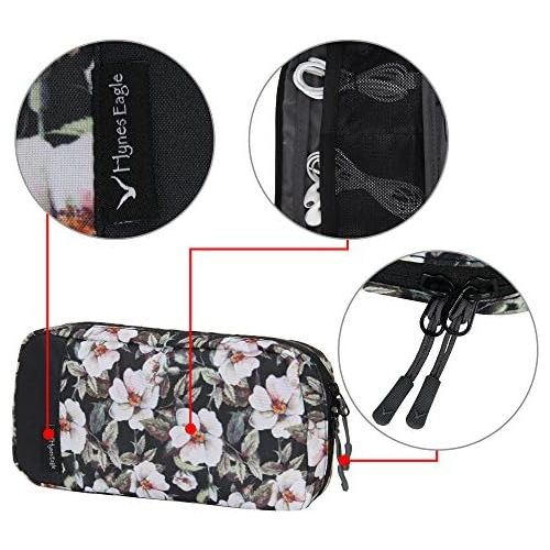  [아마존베스트]Hynes Eagle Cord Organizer Small Electronics Case Gadget Pouch Phone Accessories Storage Bag White Rose