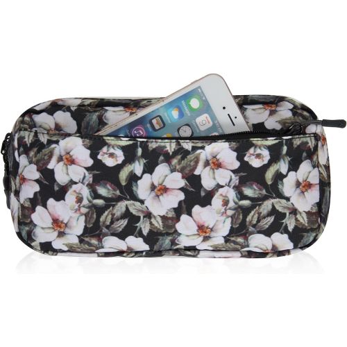  [아마존베스트]Hynes Eagle Cord Organizer Small Electronics Case Gadget Pouch Phone Accessories Storage Bag White Rose