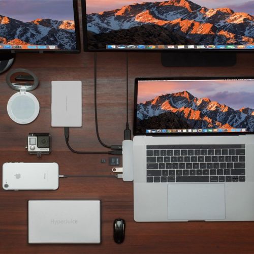  [아마존 핫딜]  [아마존핫딜]HyperDrive USB C Hub, Best Mac Type-C Dual Hub Adapter for MacBook Pro 2019 2018-2016 13 15 & MacBook Air, 7in2: USB-C 100W PD, USBC 40Gbps Data, 4K HDMI, microSD/SD Card Reader, 2