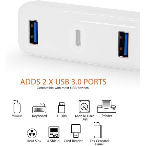  HyperDrive USB-C Hub for 87W Power Adapter 15 MacBook Pro, USBC Charger Converter with 1x Type C 2X USB 3.0 Ports