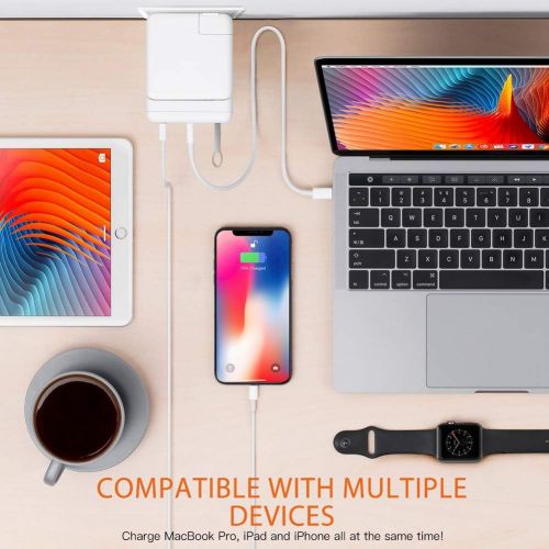  HyperDrive USB-C Hub for 87W Power Adapter 15 MacBook Pro, USBC Charger Converter with 1x Type C 2X USB 3.0 Ports