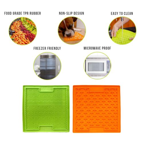  Hyper Pet Lickimat Slow Feeder Dog Mat & Boredom Buster (Perfect For Dog Food, Dog Treats, Yogurt, or Peanut Butter) [Fun Alternative to a Slow Feed Dog Bowl], Available in a Varie