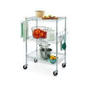 Hyper Tough 3-Shelf Rolling Cart, Zinc, 16Dx30.3Wx36.2H