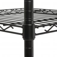 Hyper Tough 4-Shelf Commercial Grade Wire Shelving System with Bonus Shelf Liners and Casters, Black