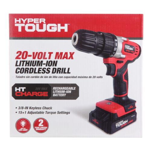  Hyper Tough HT Charge 20-Volt Max Lithium Ion Cordless Drill-Driver, AQ75034G