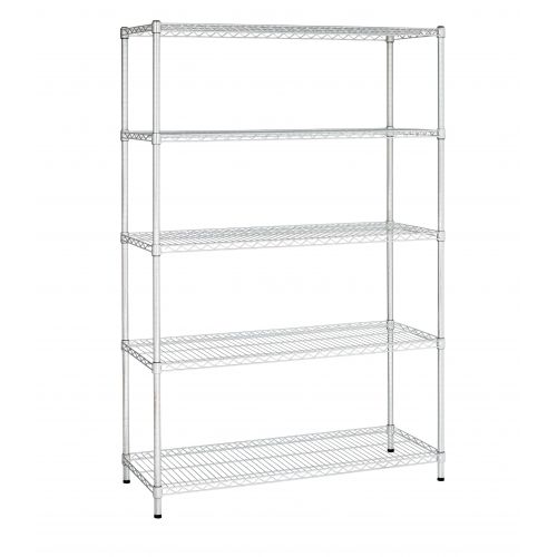  Hyper Tough 5 Shelf Heavy Duty Wire Shelving Storage Rack, Black, 16Dx48Wx72H