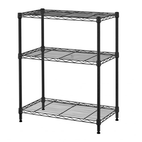  Hyper Tough 3 Tier Stackable Wire Shelving Rack, SilverZinc, 13.4Dx23.2Wx30.6H