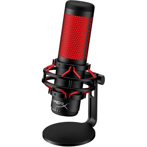  HyperX QuadCast USB Condenser Microphone Kit with Broadcast Arm & Pop Filter (Red)