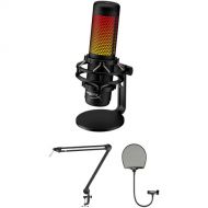 HyperX QuadCast S USB Condenser Microphone Kit with Broadcast Arm & Pop Filter (RGB)