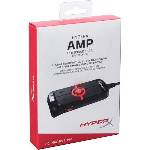  [아마존 핫딜]  [아마존핫딜]HyperX Amp USB Sound Card - Virtual 7.1 Surround Sound - Works with PC/PS4 - Plug and Play Audio Upgrade for Stereo Headsets (HX-USCCAMSS-BK)