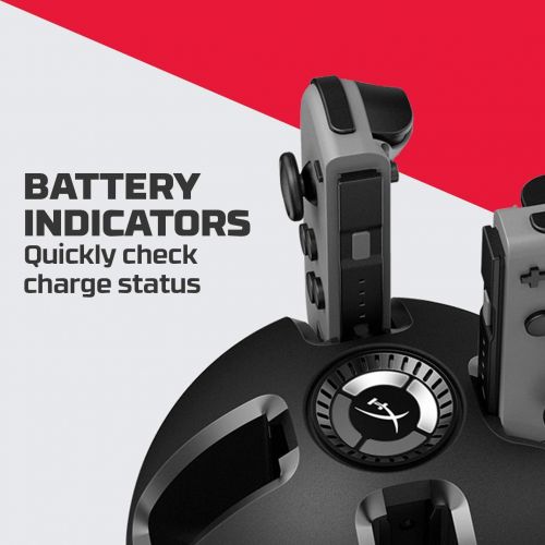  HyperX Chargeplay Quad - 4-in-1 Joy-Con Charging Station for Nintendo Switch with LED Indicators, USB Connection