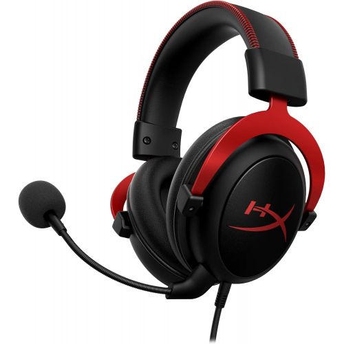  HyperX Cloud II - Gaming Headset, 7.1 Surround Sound, Memory Foam Ear Pads, Durable Aluminum Frame, Detachable Microphone, Works with PC, PS4, Xbox One - Red