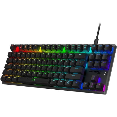  HyperX Alloy Origins Core - Tenkeyless Mechanical Gaming Keyboard - Software Controlled Light & Macro Customization - Compact Form Factor - Linear Switch - HyperX Red - RGB LED Bac