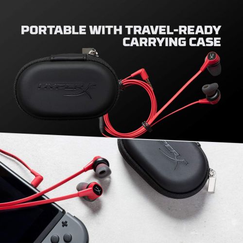  HyperX Cloud Earbuds Gaming Headphones with Mic for Nintendo Switch and Mobile Gaming