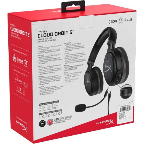  HyperX Cloud Orbit-Gaming Headset, 3D Audio, for PC, Xbox One, PS4, Mac, Mobile,Nintendo Switch,Planar Magnetic headphones with Detachable Noise Cancelling Microphone,Pop Filter, B