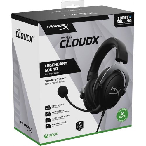  HyperX CloudX, Official Xbox Licensed Gaming Headset, Compatible with Xbox One and Xbox Series XS, Memory Foam Ear Cushions, Detachable Noise-Cancelling Mic, in-line Audio Controls