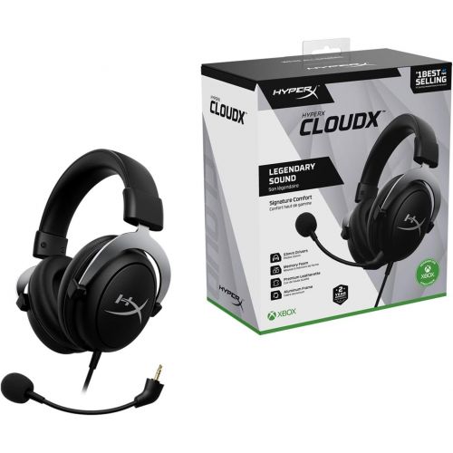  HyperX CloudX, Official Xbox Licensed Gaming Headset, Compatible with Xbox One and Xbox Series XS, Memory Foam Ear Cushions, Detachable Noise-Cancelling Mic, in-line Audio Controls