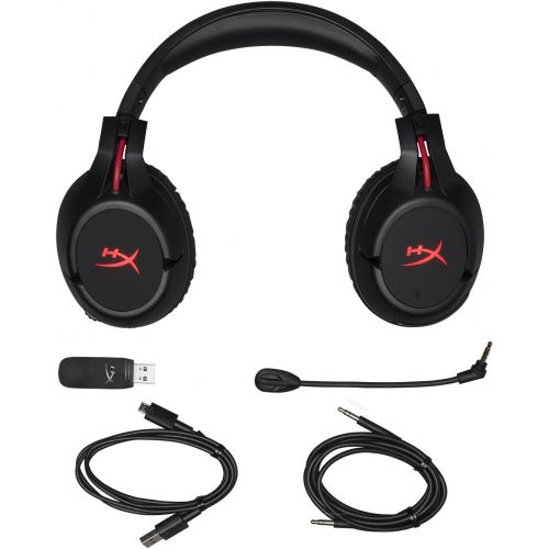  HyperX Cloud Flight - Wireless Gaming Headset - 30 Hour Battery Life - Immersive In Game Audio and HyperX Pulsefire Surge - RGB Gaming Mouse, 360° RGB Light Effects and Macro Custo