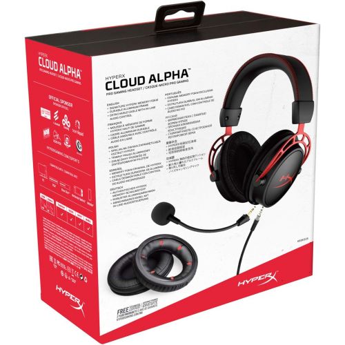  HyperX Cloud Alpha - Gaming Headset, Dual Chamber Drivers, Legendary Comfort, Aluminum Frame, Detachable Microphone, Works on PC, PS4, PS5, Xbox One, Xbox Series XS, Nintendo Switc