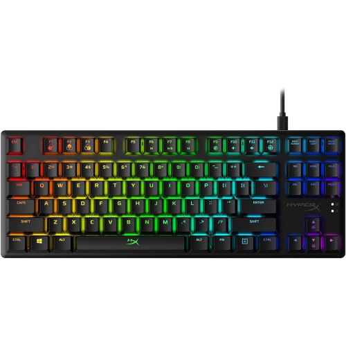  HyperX Alloy Origins Core - Tenkeyless Mechanical Gaming Keyboard, Software Controlled Light & Macro Customization, Compact Form Factor, RGB LED Backlit, Tactile HyperX Aqua Switch