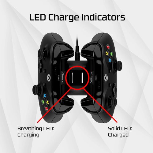  HyperX ChargePlay Duo - Controller Charging Station for Xbox Series XS and Xbox One Wireless Controllers, Includes Two 1400mAh Rechargeable Battery Packs and Additional Battery Doo