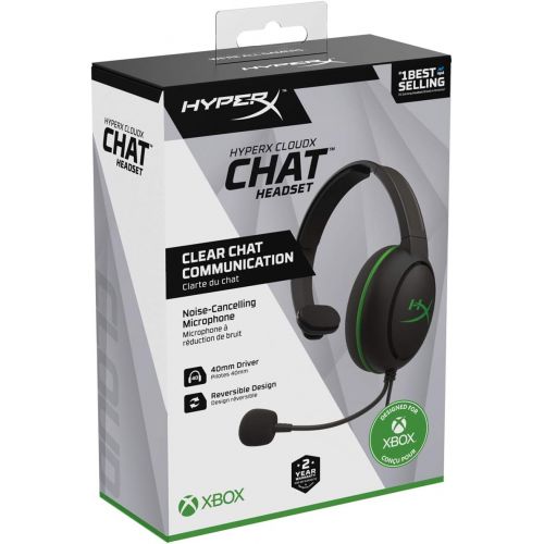  HyperX CloudX Chat Headset ? Official Xbox Licensed Headset, Compatible with Xbox One and Xbox Series XS, 40mm Driver, Noise-Cancellation Microphone, Pop Filter, in-Line Audio Cont