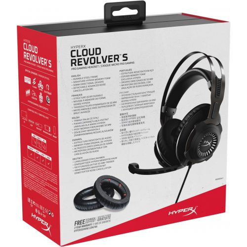  HyperX Cloud Revolver S - Gaming Headset with Dolby 7.1 Surround Sound - Steel Frame - Signature Memory Foam - Premium Leatherette - Detachable Noise-Cancellation Microphone