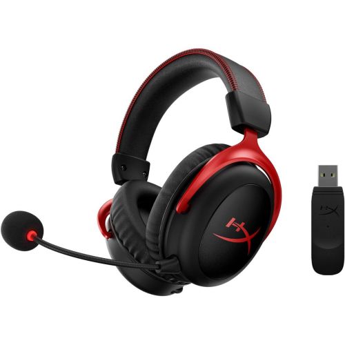  HyperX Cloud II Wireless - Gaming Headset for PC, PS4/PS5, Nintendo Switch, Long Lasting Battery Up to 30 Hours, 7.1 Surround Sound, Memory Foam, Detachable Noise Cancelling Microp