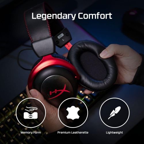  HyperX Cloud II Wireless - Gaming Headset for PC, PS4/PS5, Nintendo Switch, Long Lasting Battery Up to 30 Hours, 7.1 Surround Sound, Memory Foam, Detachable Noise Cancelling Microp