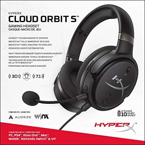  HyperX Cloud Orbit S-Gaming Headset,3D Audio,Head Tracking, PC,Xbox One,PS4,Mac,Mobile,Nintendo Switch,Planar Magnetic headphones with Detachable Noise Cancelling Microphone,Pop Fi