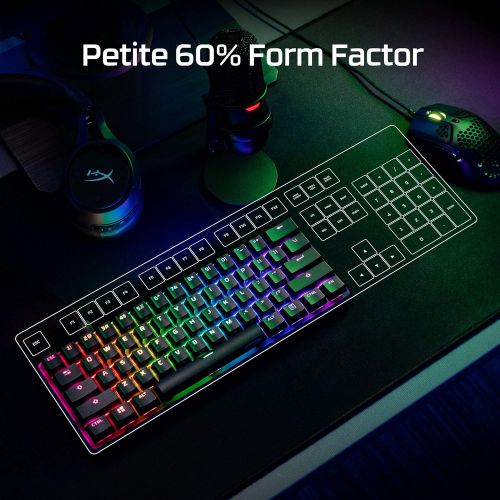  HyperX Alloy Origins 60 - Mechanical Gaming Keyboard, Ultra Compact 60% Form Factor, Double Shot PBT Keycaps, RGB LED Backlit, NGENUITY Software Compatible - Linear HyperX Red Swit