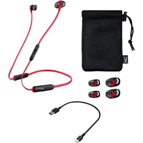  HyperX Cloud Buds ? Bluetooth Wireless Headphones, Qualcomm aptX HD, 10 Hour Battery Life, 14mm Drivers, Comfortable Silicone Ear Tips, 3 Ear Tip Sizes Included, Mesh Travel Pouch