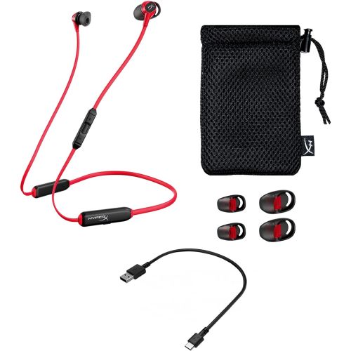  HyperX Cloud Buds ? Bluetooth Wireless Headphones, Qualcomm aptX HD, 10 Hour Battery Life, 14mm Drivers, Comfortable Silicone Ear Tips, 3 Ear Tip Sizes Included, Mesh Travel Pouch