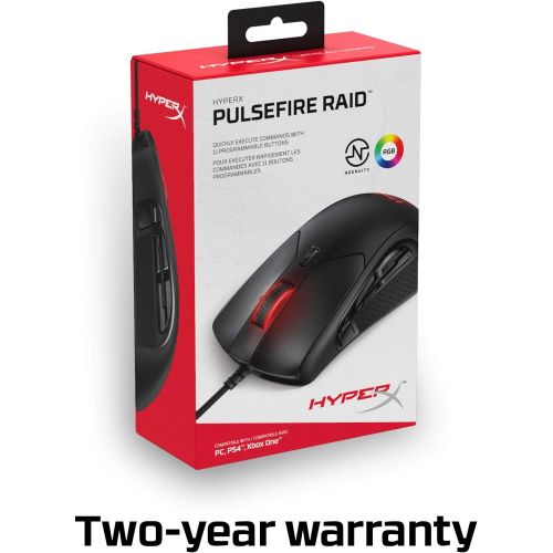  HyperX Pulsefire Raid ? Gaming Mouse, 11 Programmable Buttons, RGB, Ergonomic Design, Comfortable Side Grips, Software-Controlled Customization