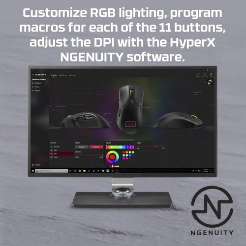  HyperX Pulsefire Raid ? Gaming Mouse, 11 Programmable Buttons, RGB, Ergonomic Design, Comfortable Side Grips, Software-Controlled Customization