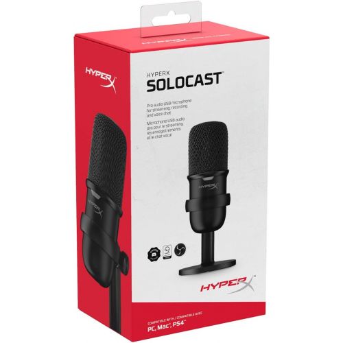  HyperX SoloCast ? USB Condenser Gaming Microphone, for PC, PS4, PS5 and Mac, Tap-to-Mute Sensor, Cardioid Polar Pattern, great for Gaming, Streaming, Podcasts, Twitch, YouTube, Dis