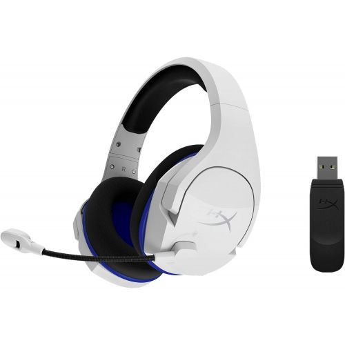  HyperX Cloud Stinger Core ? Wireless Gaming Headset, for PS4, PS5, PC, Lightweight, Durable Steel Sliders, Noise-Cancelling Microphone - White