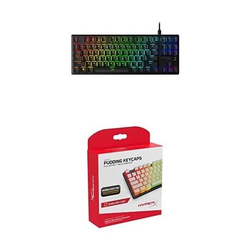  HyperX Pudding Keycaps - White + HyperX Alloy Origins Core Gaming Keyboard - Aqua Switch