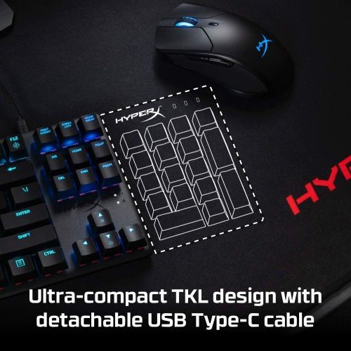  HyperX Pudding Keycaps - White + HyperX Alloy Origins Core Gaming Keyboard - Aqua Switch