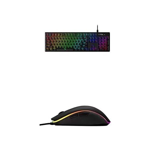  HyperX Alloy Origins - Mechanical Gaming Keyboard, Software-Controlled Light & Macro Customization & Pulsefire Surge - RGB Wired Optical Gaming Mouse, Pixart 3389 Sensor up to 1600