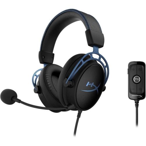  HyperX Cloud Alpha S - PC Gaming Headset, 7.1 Surround Sound, Adjustable Bass, Dual Chamber Drivers, Chat Mixer, Breathable Leatherette, Memory Foam, and Noise Cancelling Microphon