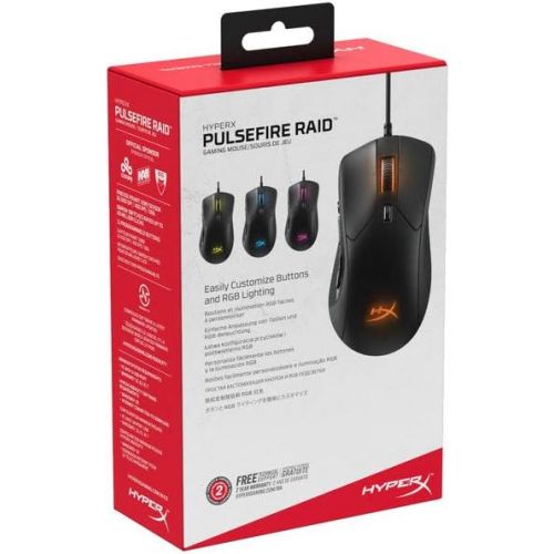  HyperX Pulsefire Raid ? Gaming Mouse, 11 Programmable Buttons, RGB, Ergonomic Design, Comfortable Side Grips, Software-Controlled Customization