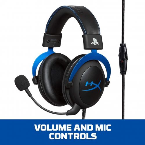  HyperX Cloud - Official PlayStation Licensed Gaming Headset for PS4 and PS5 with In-Line Audio Control, Detachable Noise Cancelling Microphone, Comfortable Memory Foam - Black
