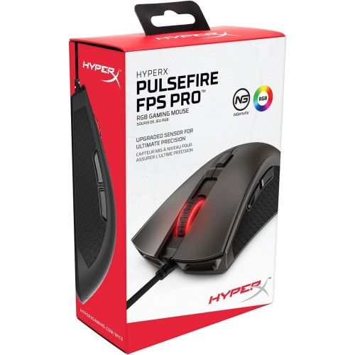  HyperX Pulsefire FPS Pro - Gaming Mouse, Software Controlled RGB Light Effects & Macro Customization, Pixart 3389 Sensor Up to 16,000 DPI, 6 Programmable Buttons, Mouse Weight 95g
