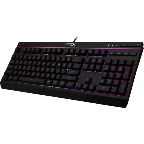  HyperX Alloy Core RGB ? Membrane Gaming Keyboard, Comfortable Quiet Silent Keys with RGB LED Lighting Effects, Spill Resistant, Dedicated Media Keys, Compatible with Windows 10/8.1