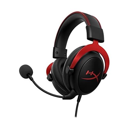 HyperX Cloud II - Gaming Headset, 7.1 Surround Sound, Memory Foam Ear Pads, Durable Aluminum Frame, Detachable Microphone, Works with PC, PS5, PS4, Xbox Series XS, Xbox One ? Red