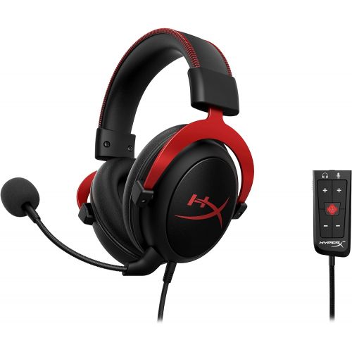  HyperX Cloud II - Gaming Headset, 7.1 Surround Sound, Memory Foam Ear Pads, Durable Aluminum Frame, Detachable Microphone, Works with PC, PS5, PS4, Xbox Series XS, Xbox One ? Red