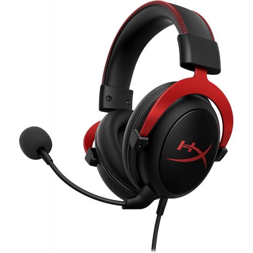  HyperX Cloud II - Gaming Headset, 7.1 Surround Sound, Memory Foam Ear Pads, Durable Aluminum Frame, Detachable Microphone, Works with PC, PS5, PS4, Xbox Series XS, Xbox One ? Red